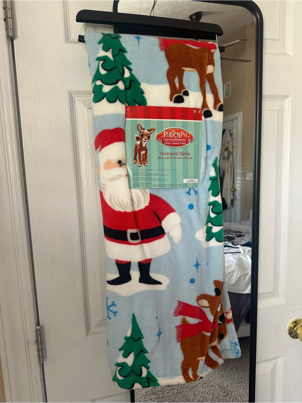 Rudolf the Red-Nosed Reindeer Plush Blanket NWOT